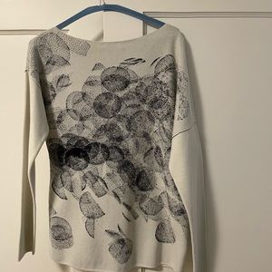 Sarah Pacinni sweater.  Fireworks print Ivory/Black.